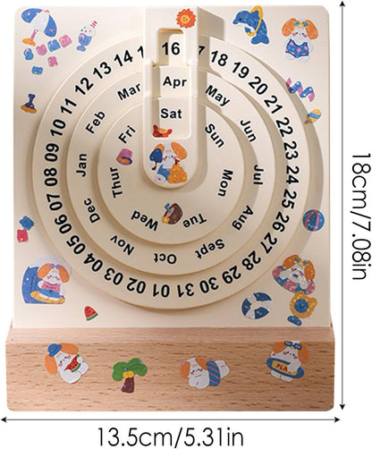 Wooden Circular Perpetual Calendar With DIY Stickers