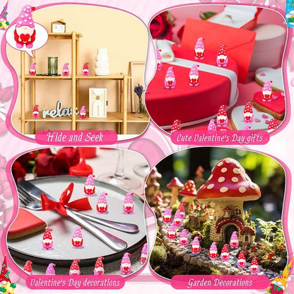 25 Pcs Mini Valentines Gnomes Figurines
