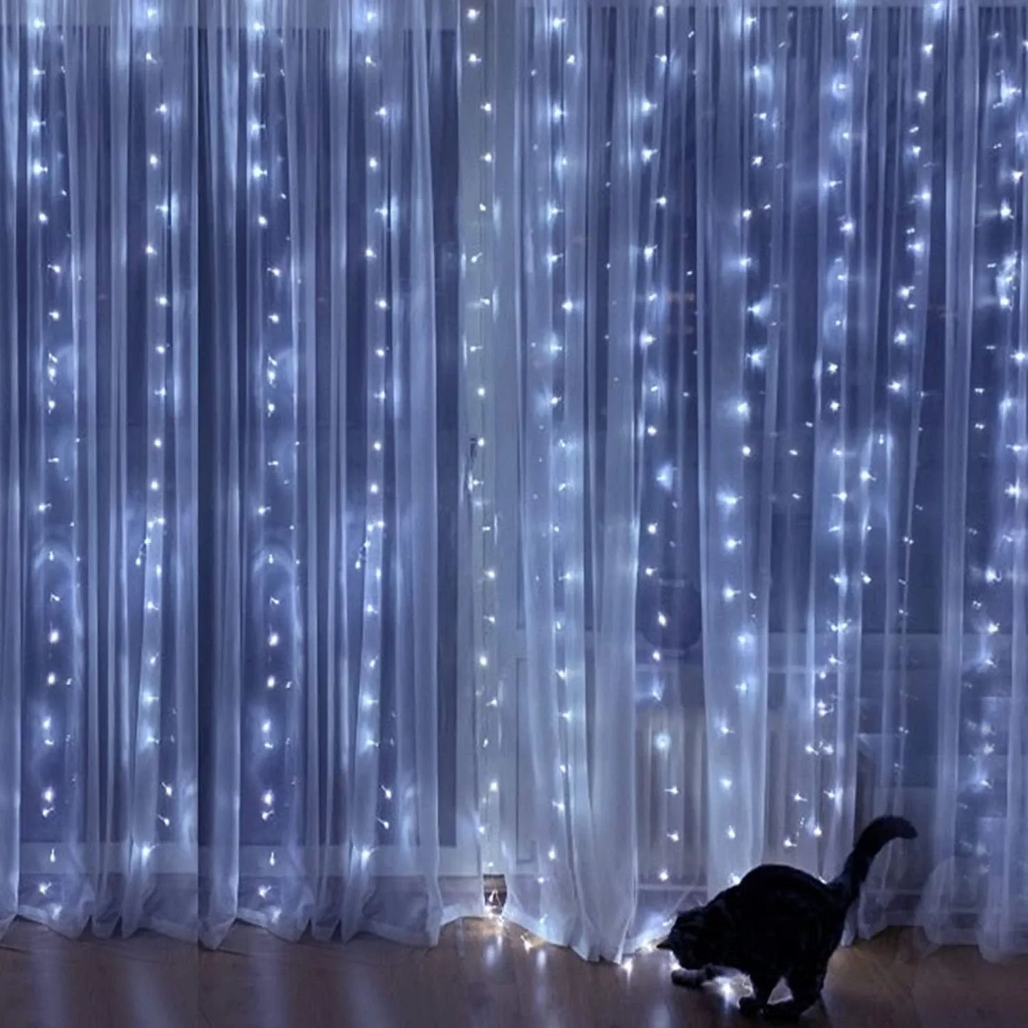 Window Curtain String Lights