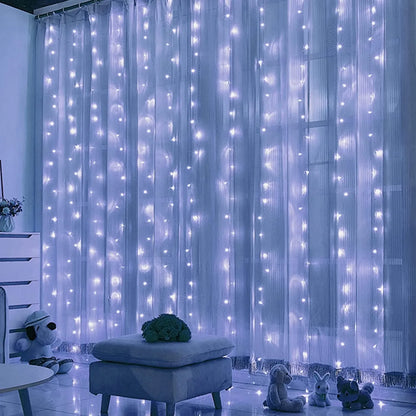Window Curtain String Lights