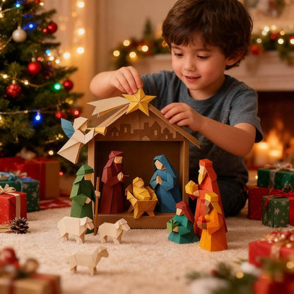 DIY Paper Nativity Scene Christmas Origami Craft Set