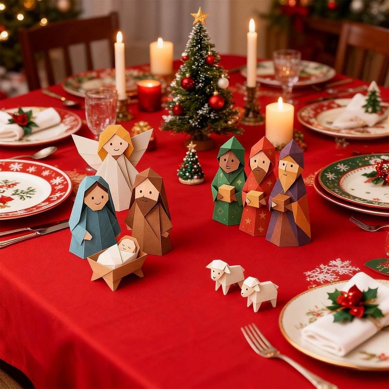 DIY Paper Nativity Scene Christmas Origami Craft Set