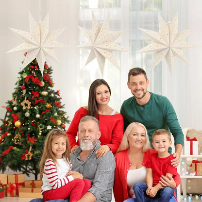 3 Pack Star Shape Paper Lantern with 3*Fairy Light Strings