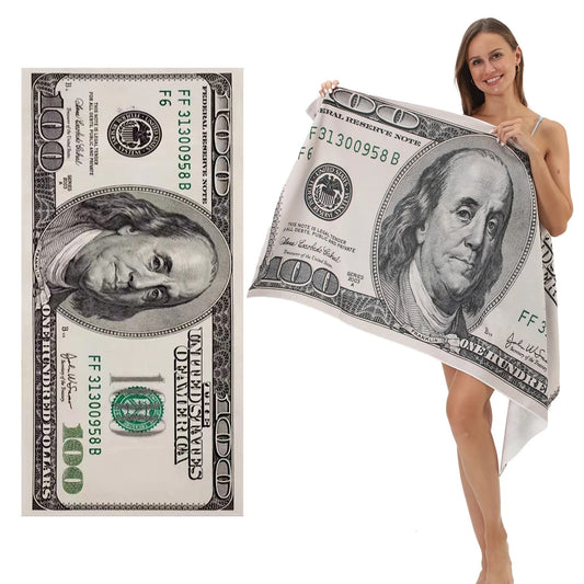 100 Dollar Bills Beach Towel