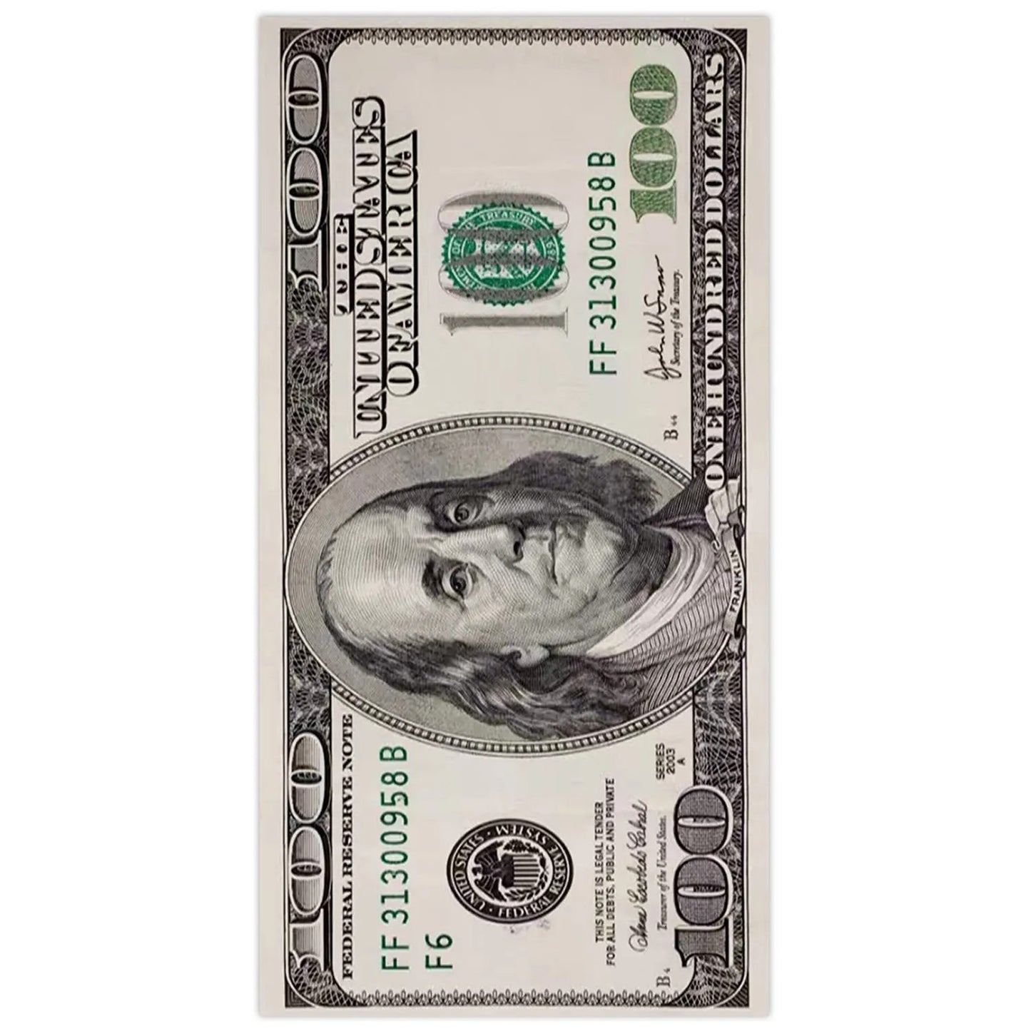 100 Dollar Bills Beach Towel