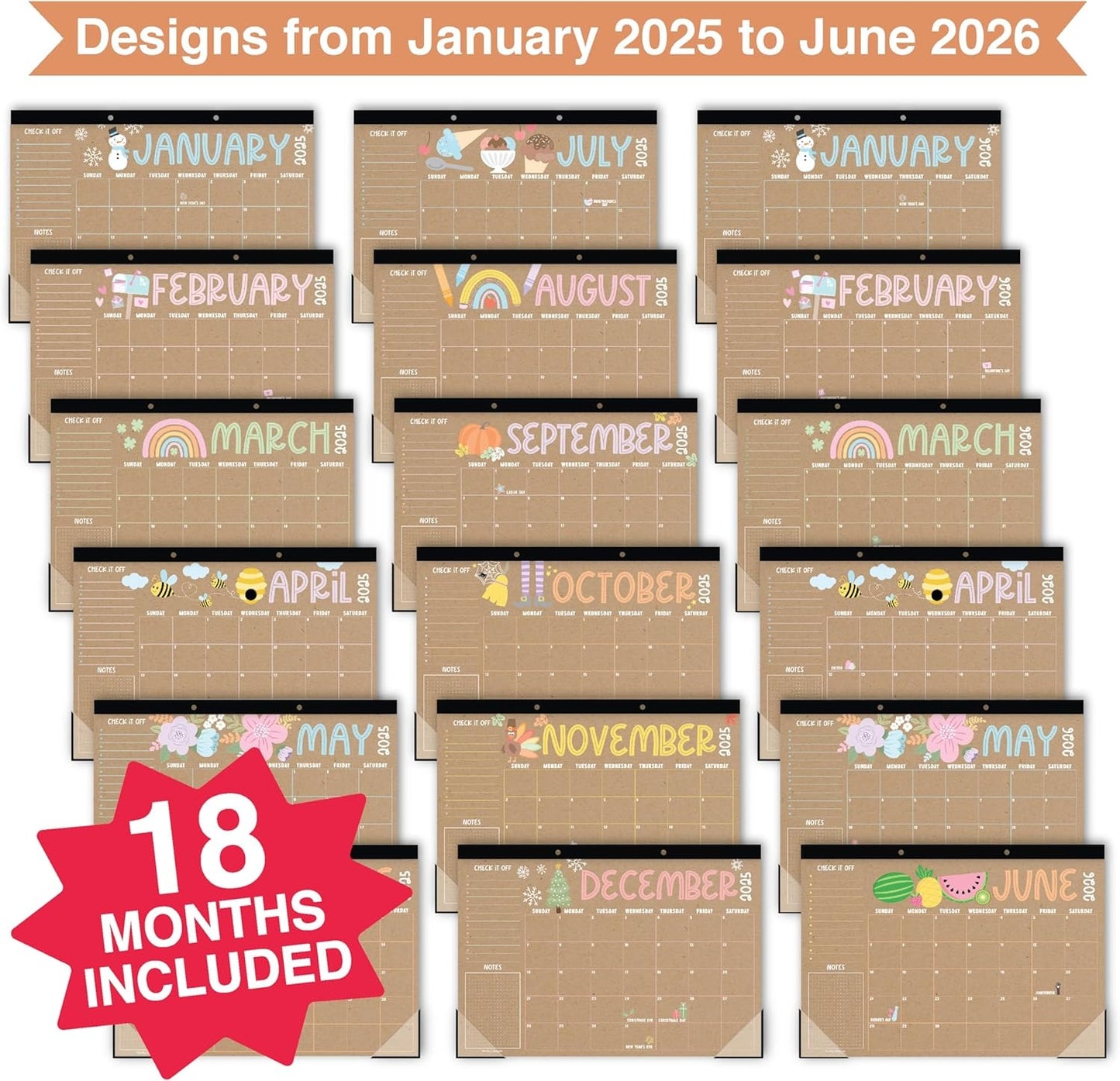 2026–18-Month Desktop Calendar