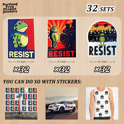 Portland Frog Protest Stickers