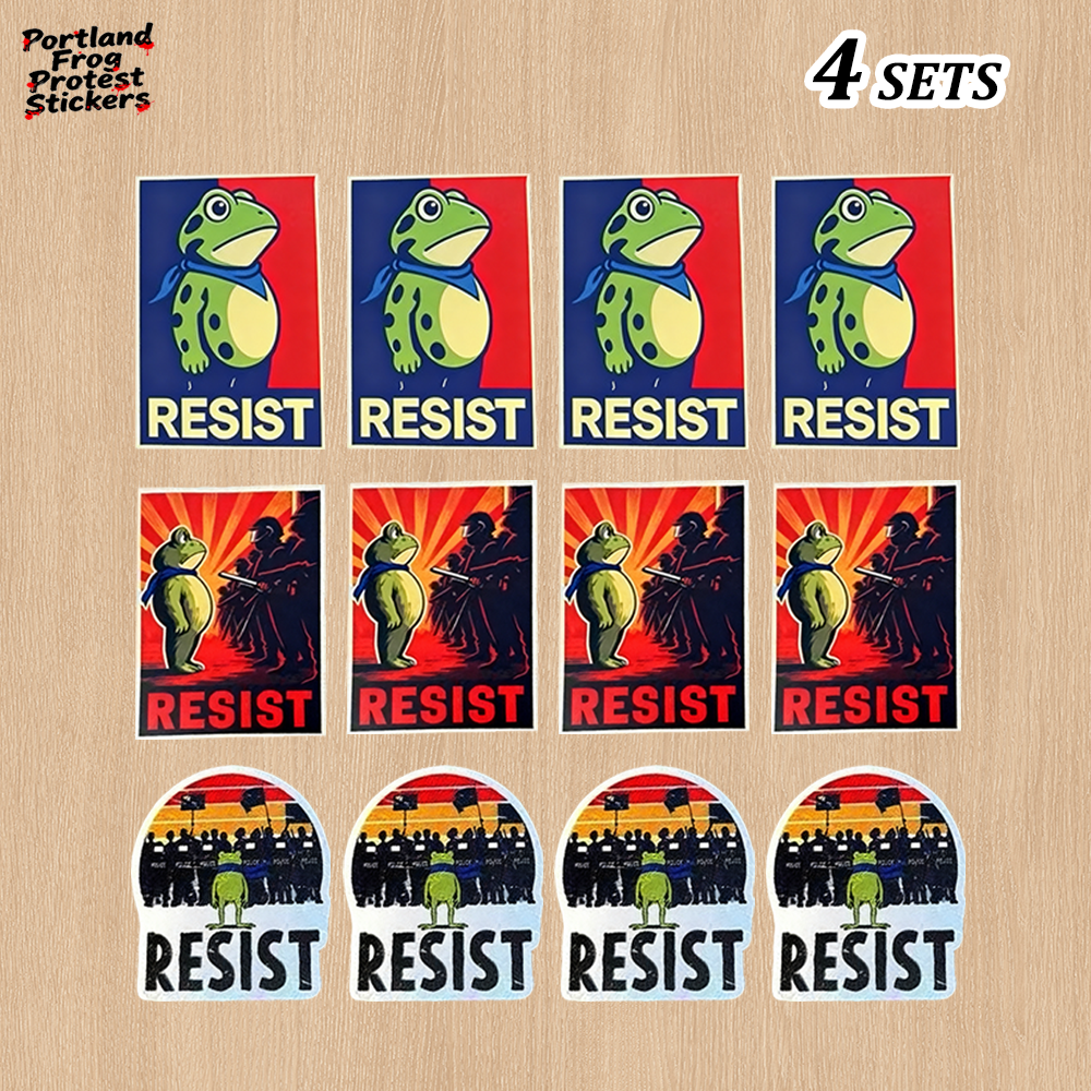 Portland Frog Protest Stickers