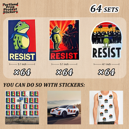 Portland Frog Protest Stickers